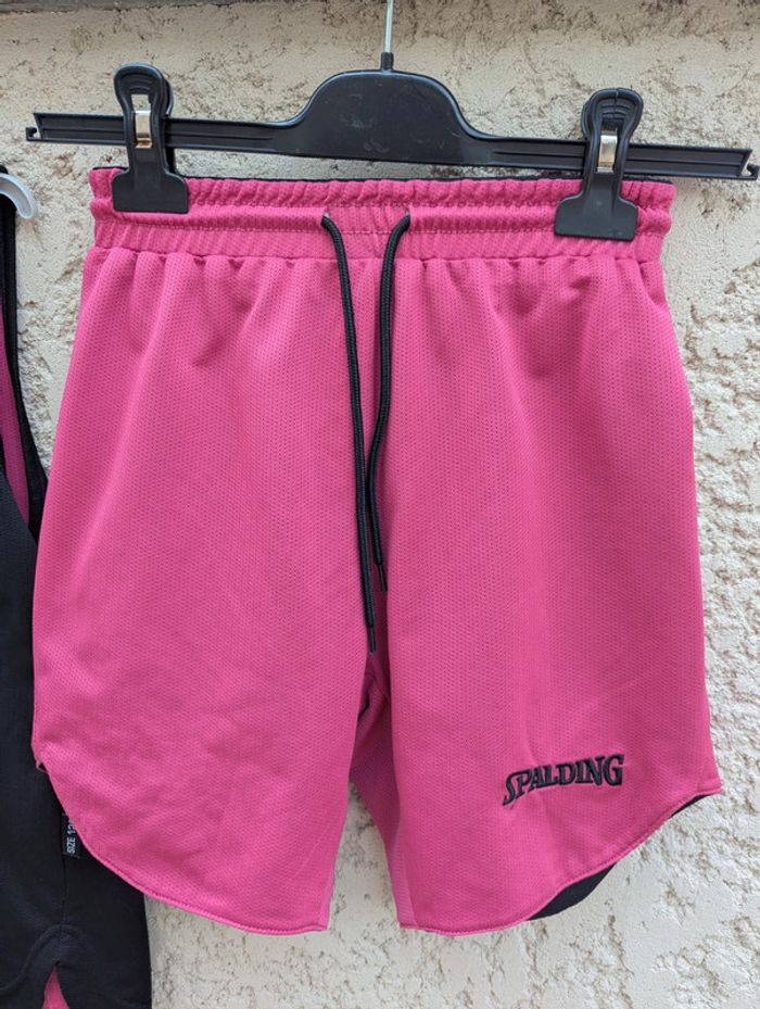 Ensemble de basket Spalding réversible noir rose taille 8-10 ans - photo numéro 5