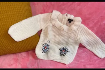 Pull maille chaude tortue col Claudine crème ivoire Sergent Major