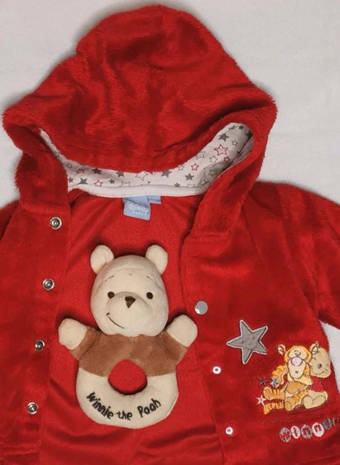 Ensemble Disney  👣 mixte  veste à  capuche rouge et pantalon chaud blanc,  1 mois/54cm - photo numéro 13