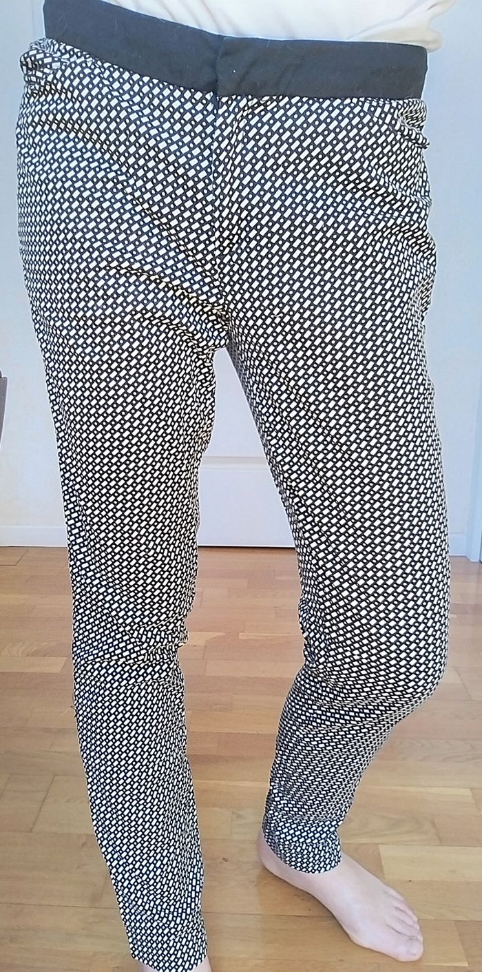 Pantalon effet pied de poule, taille 38 - photo numéro 2