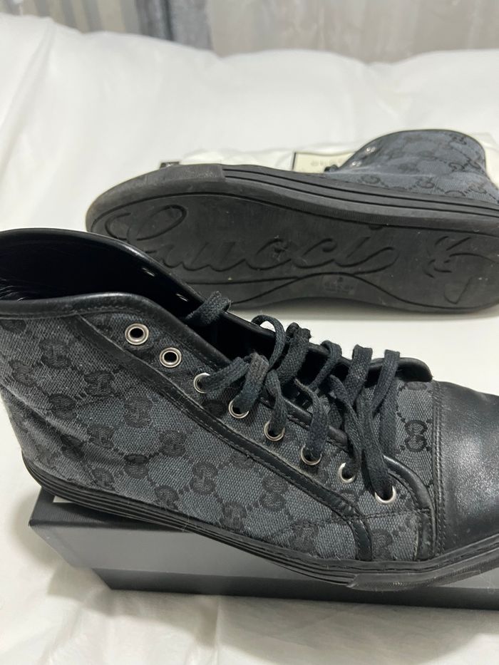 Baskets/chaussure habillées Gucci en toile et cuir taille 43 - photo numéro 2