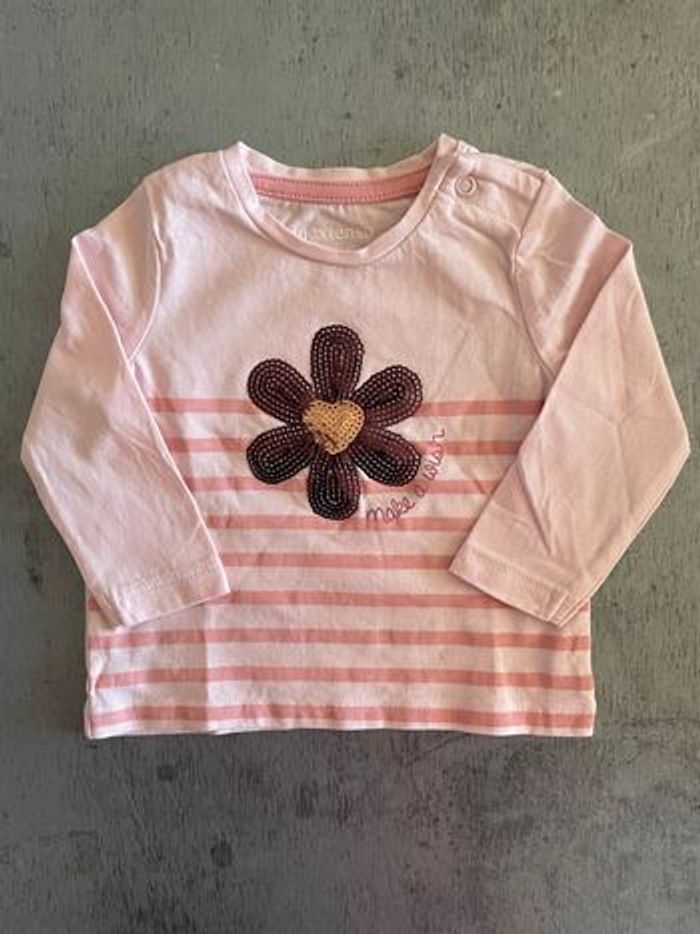 T-shirt manche longue rose 3 mois
