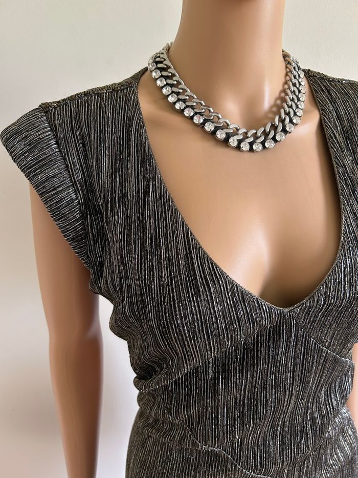 Robe brillante à manches courtes Morgan taille L excellent état - photo numéro 4