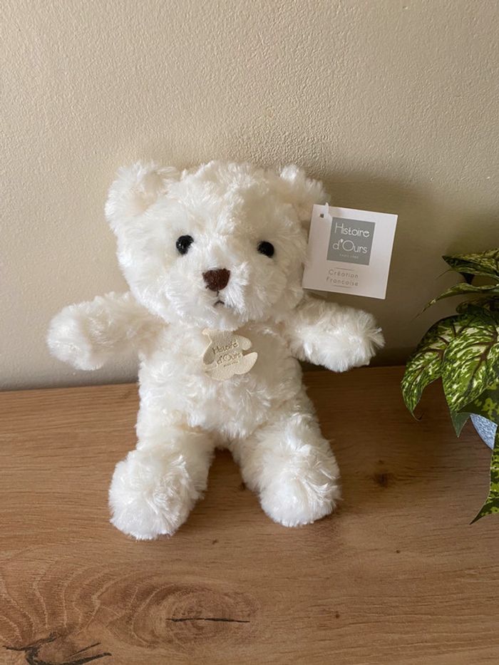 Doudou peluche ours câlin ivoire blanc histoire d ours neuf