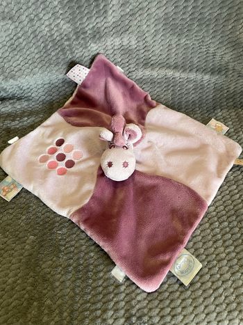 Doudou plat âne cheval violet mauve rose Jack Tidou Noukie’s
