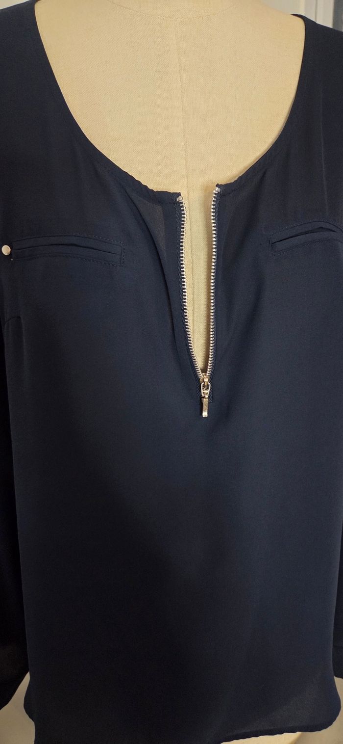 ARMAND THIERY – Blouse Bleu Marine Fluide – Taille 3 (L) – Élégante & Intemporelle - photo numéro 4