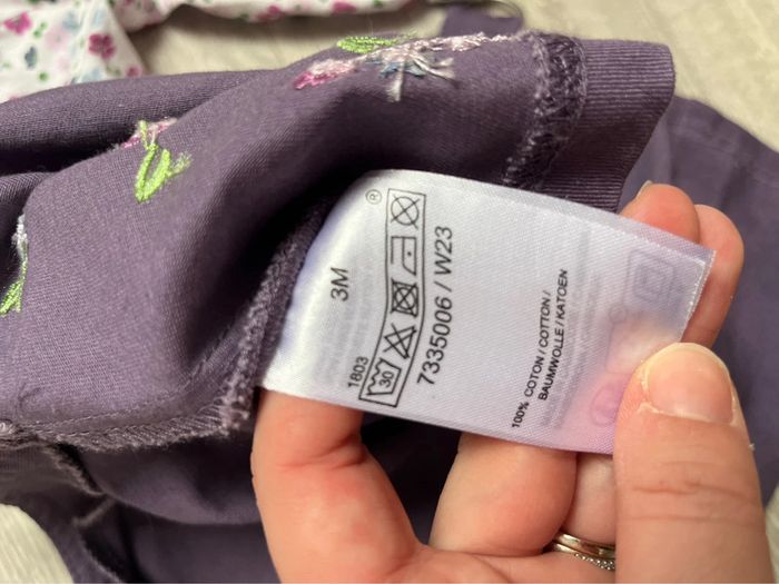 Ensemble robe tablier violet 3 mois - photo numéro 3