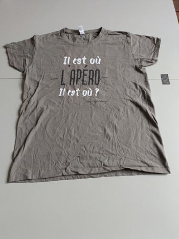 T-shirt Sol's il est où l'apéro il est où? Taille M
