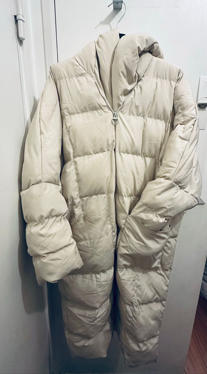 Doudoune longue beige
