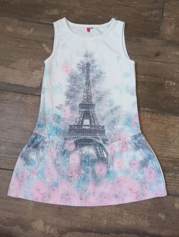Robe sans manche Fille 5 ans Tout Eiffel fleurs Orchestra