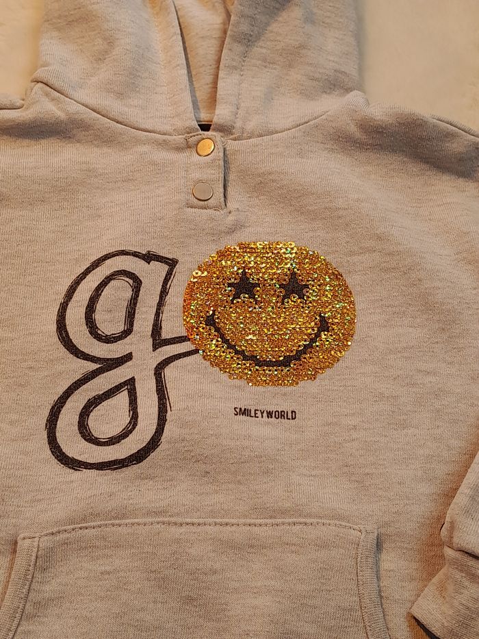 ​Sweat à Capuche Smiley World avec Paillettes (4 Ans / 104 cm - photo numéro 3