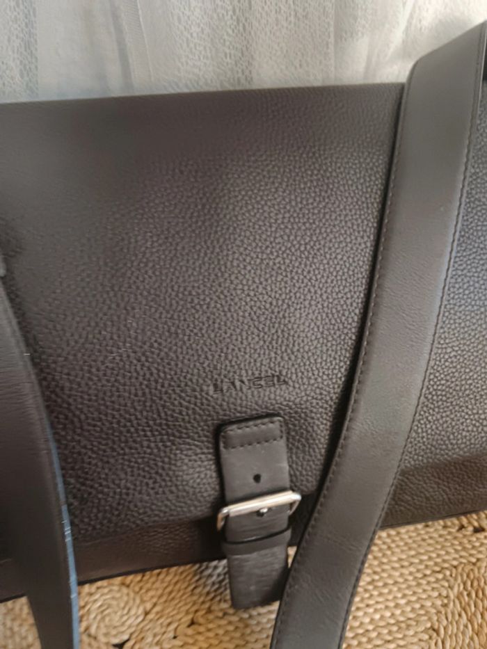 Lancel | saccoche cuir grainé marron foncé - photo numéro 10