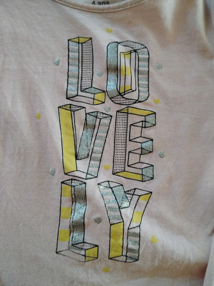 Tee shirt Lovely 4 ans - photo numéro 2