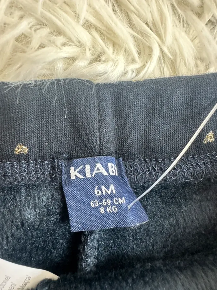 Pantalon molleton marine et cœur taille 6 mois Kiabi - photo numéro 3