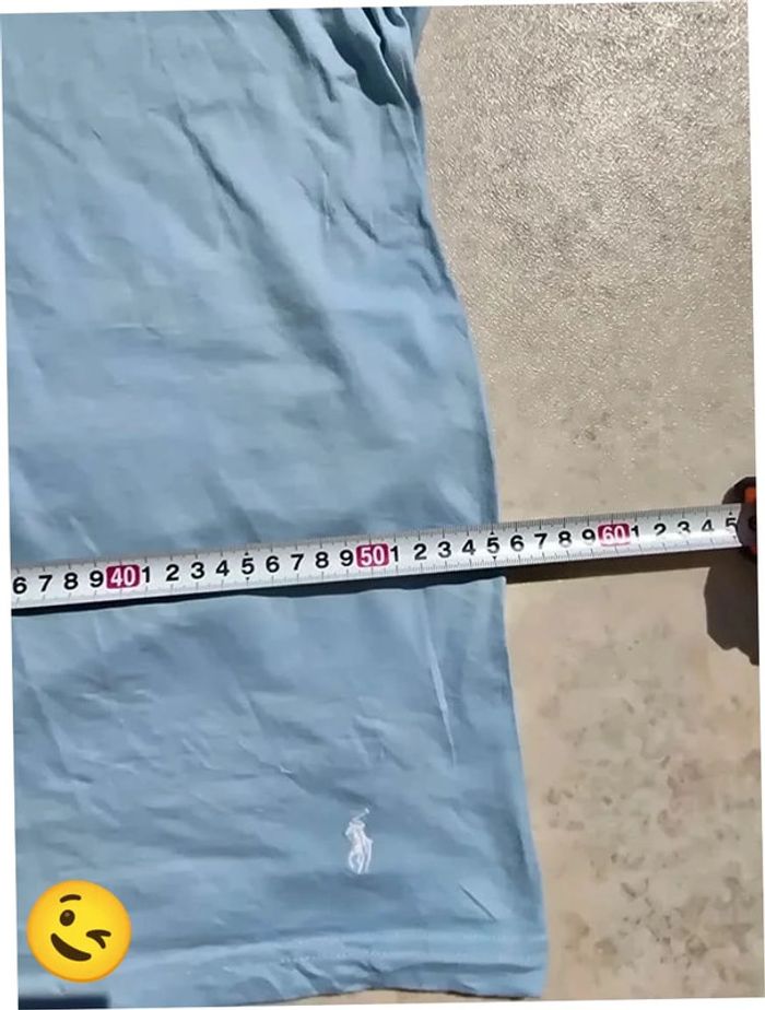 T-shirt Ralph Lauren L coupe col V bleu Homme Men tee42 - photo numéro 6