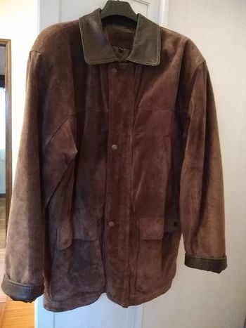 Veste en croûte de cuir marron