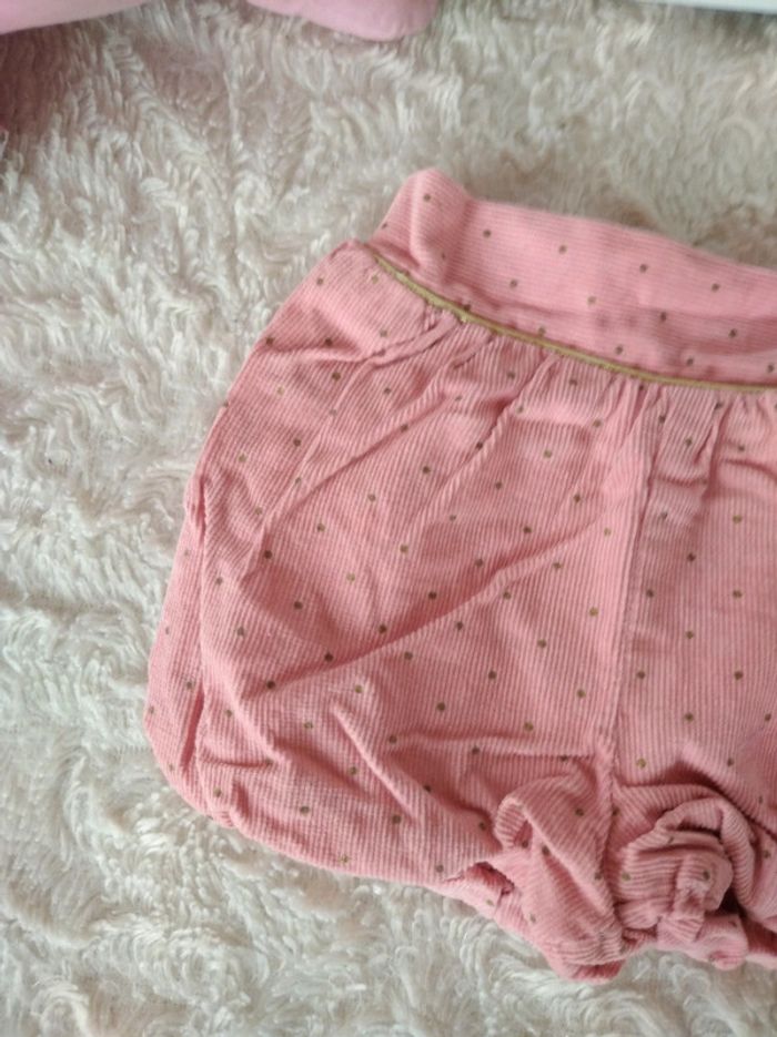 Short velours à pois doublé Fille 3 mois Kiabi - photo numéro 3