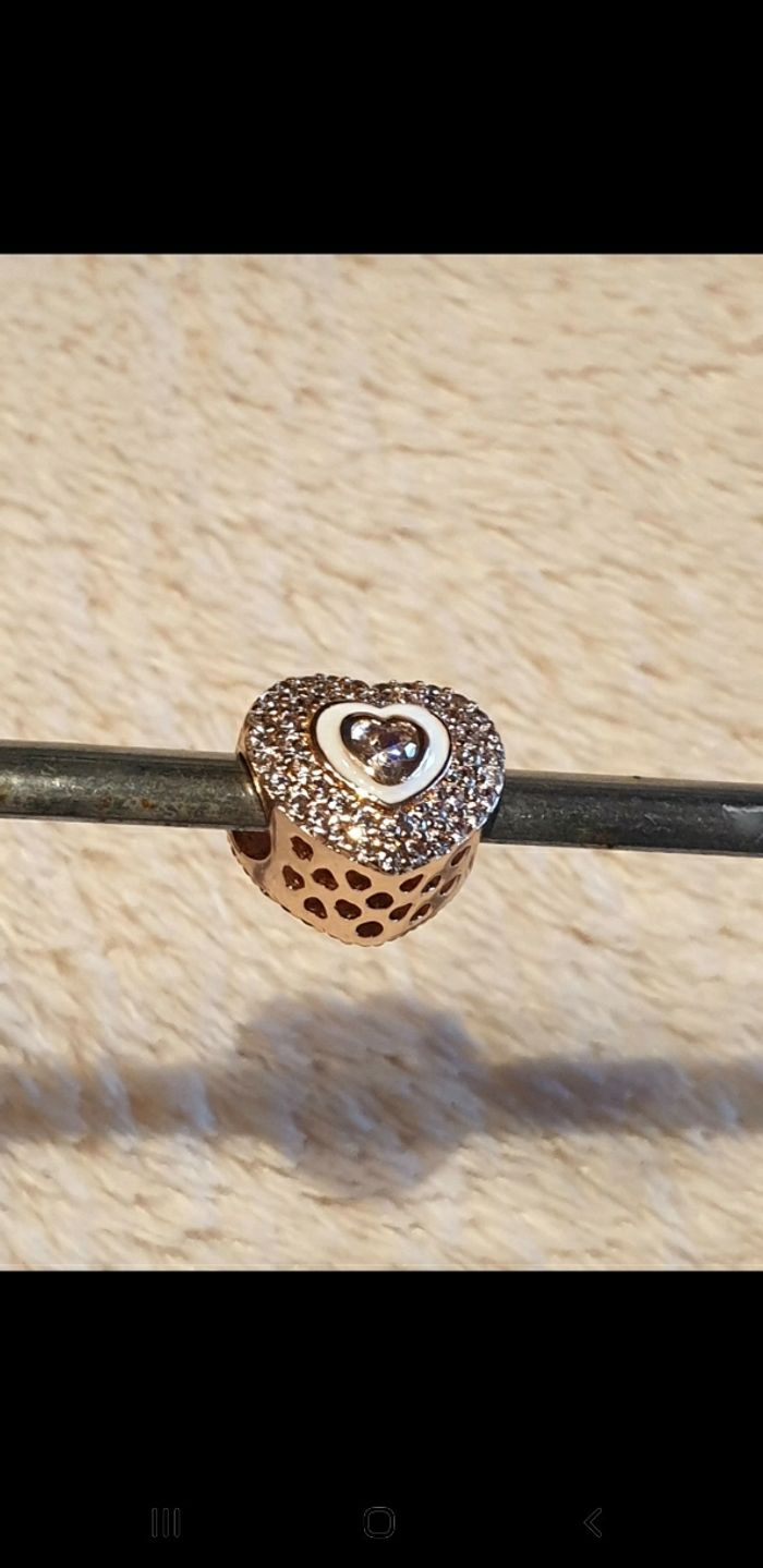 Charm Pandora  "Coeur Pavé Rose Scintillant" - photo numéro 7