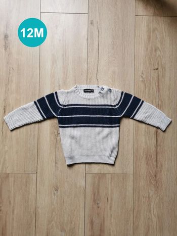 Pull rayures marine In Extenso 12 mois
