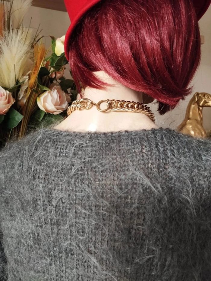 🌹Pull Gris & Crème Mohair & Laine Collection Vintage Lucy Lockett T44/48🌹 - photo numéro 10