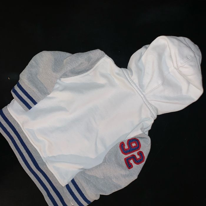 Sweat à capuche zippé Zara baby 9-12 mois blanc - photo numéro 2