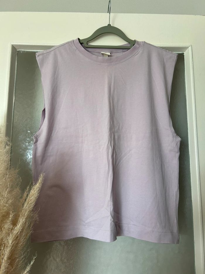 t-shirt sans manche lilas h&m s neuf