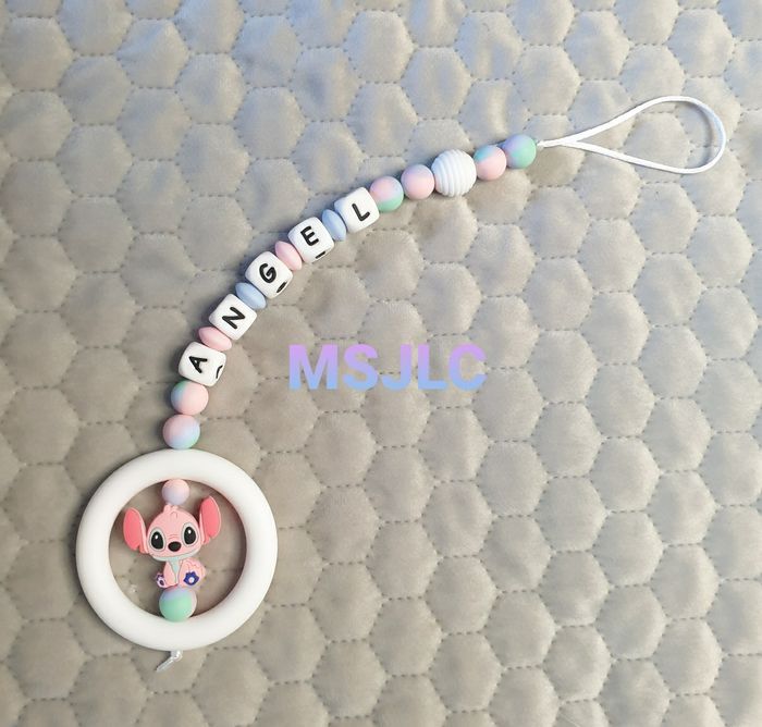 Attache tétine dentition personnalisée Disney Angel