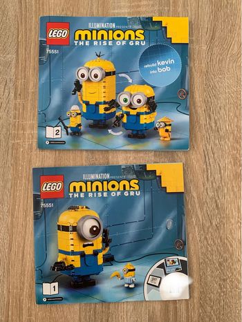 Notice ensemble lot 2 livrets Lego Les Minions Illumination  The rise of Gru 75551