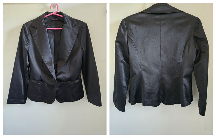 📌 Veste /Blazer Noire Satinée – Fashion Elle - photo numéro 7