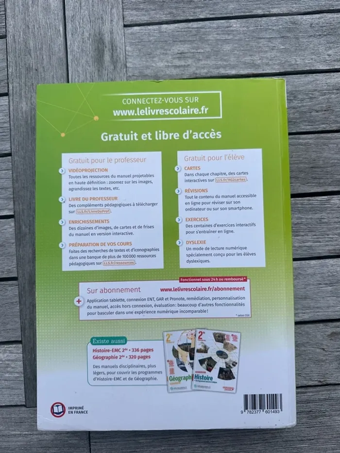 Manuel Histoire-Géographie 2de – LeLivreScolaire.fr – bon état – lycée Paul Cornu Lisieux - photo numéro 2
