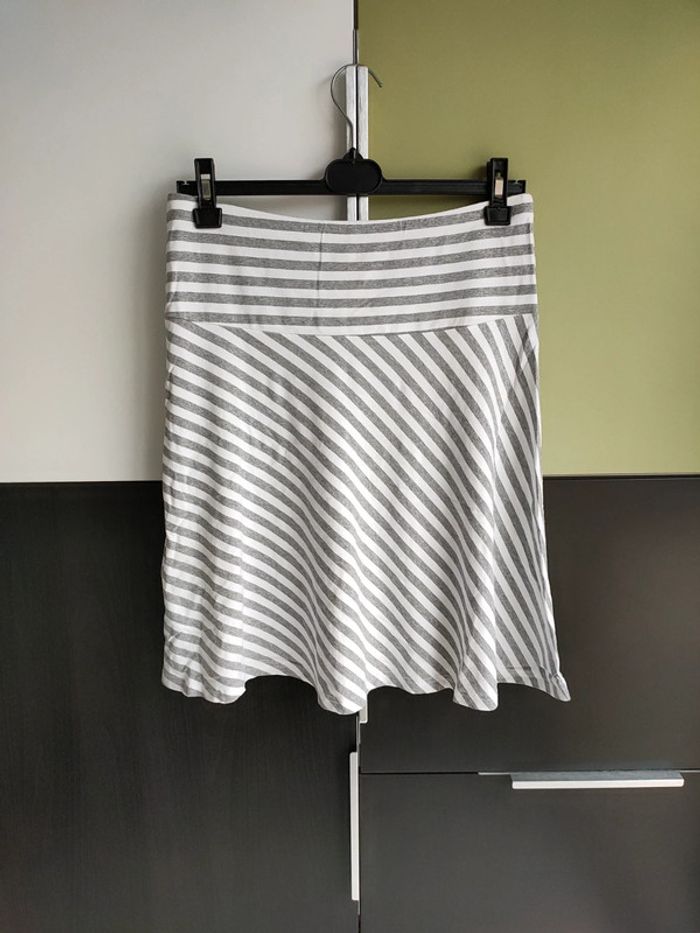 Jupe rayée gris et blanc H&M - photo numéro 2