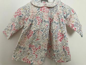 Très jolie robe imprimée fleurs 6mois Petit Bateau