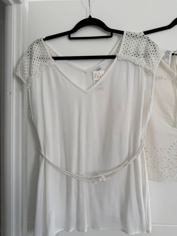 Haut t-shirt fluide blouse camicia blusa Camicetta camisa top crochet Ricamo topje Tanktop pimkie - photo numéro 4