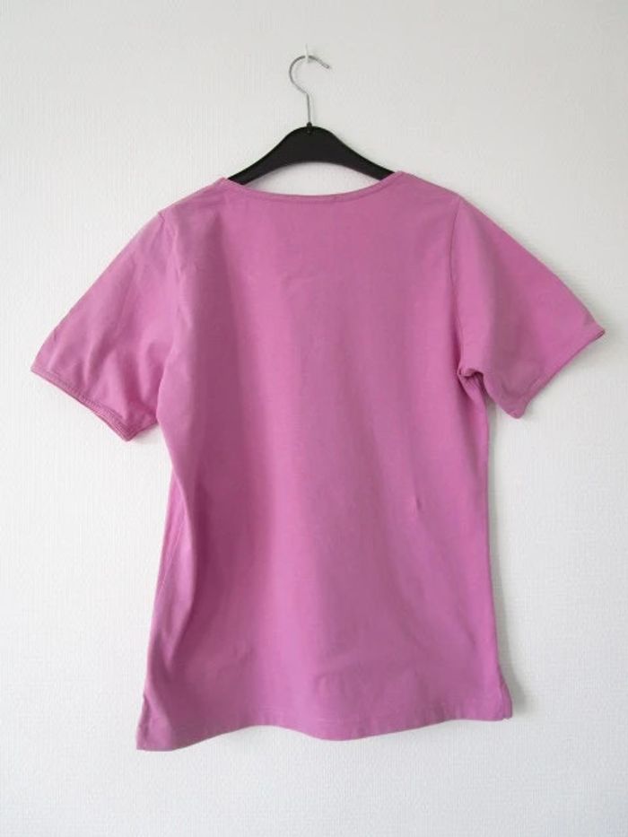 T-shirt mauve vintage fleurs 38/40 TBE - photo numéro 9