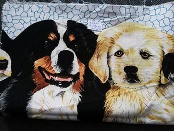 Tissu chiens 45cmx29cm