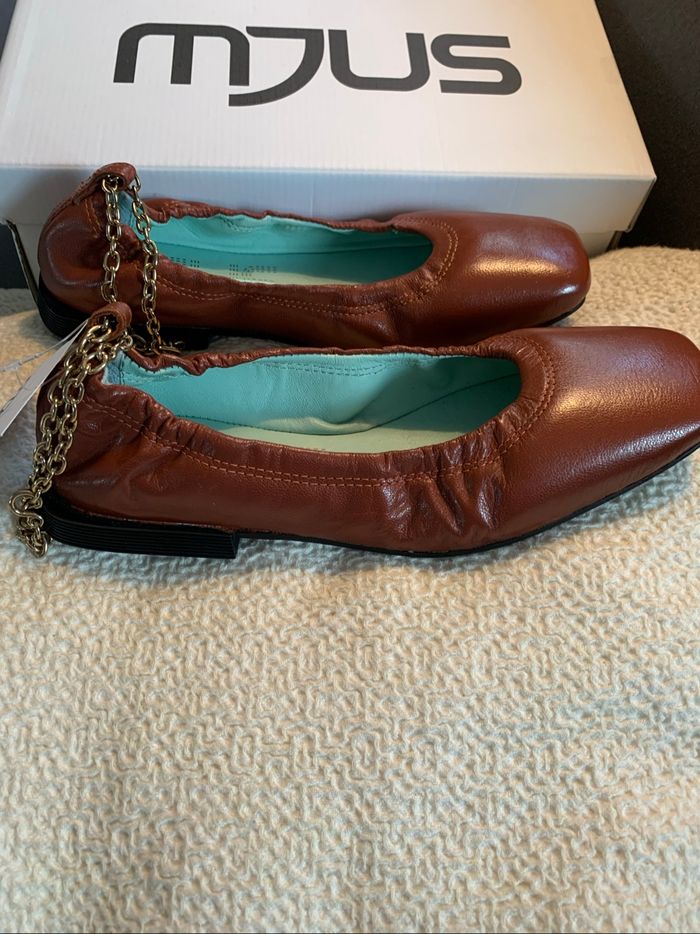 🥿Ballerines cuir marron MJUS neuves 37 - photo numéro 4