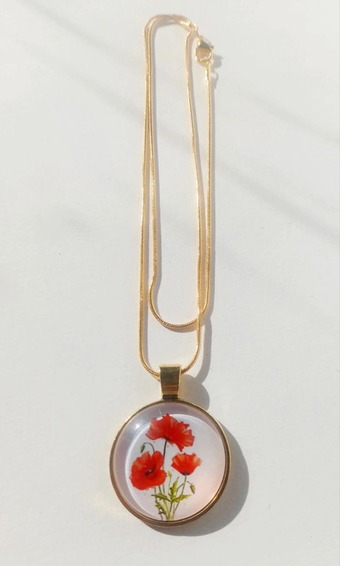 Collier coquelicot - photo numéro 2