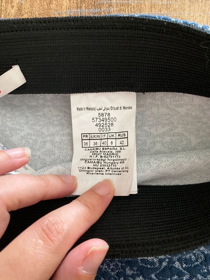 Jupe bleu moulante Camaïeu taille 36 - photo numéro 5