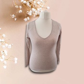 Haut manches longues beige en coton - Taille M - LH