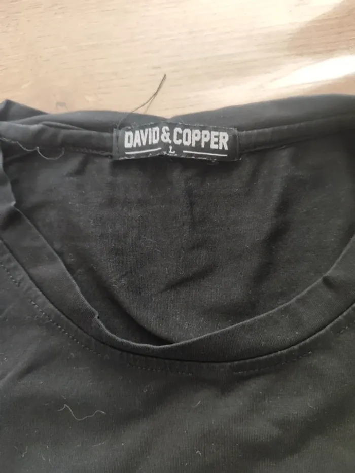 T-shirt David Copper Noir Taille L - Basique indémodable ! Prix mini ! - photo numéro 3