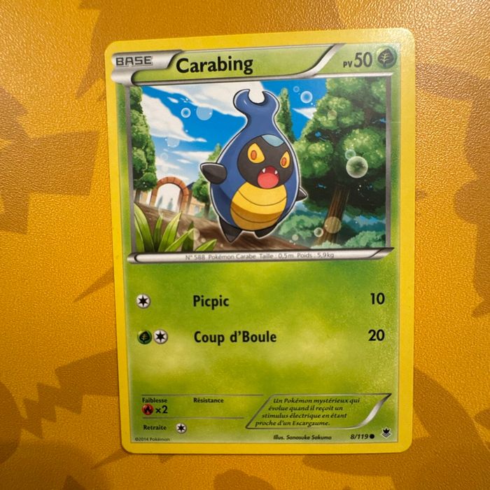 Carte Pokémon type Herbe CARABING