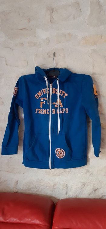 Sweet zippé à capuche 12 ans bleu mixte