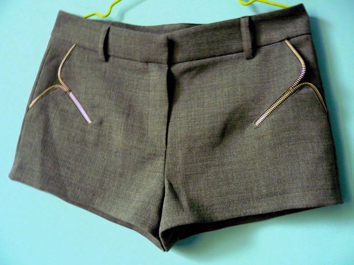 Short Femme laine Bel Air 36 S gris moyen zip TBE passant ceinture - photo numéro 2