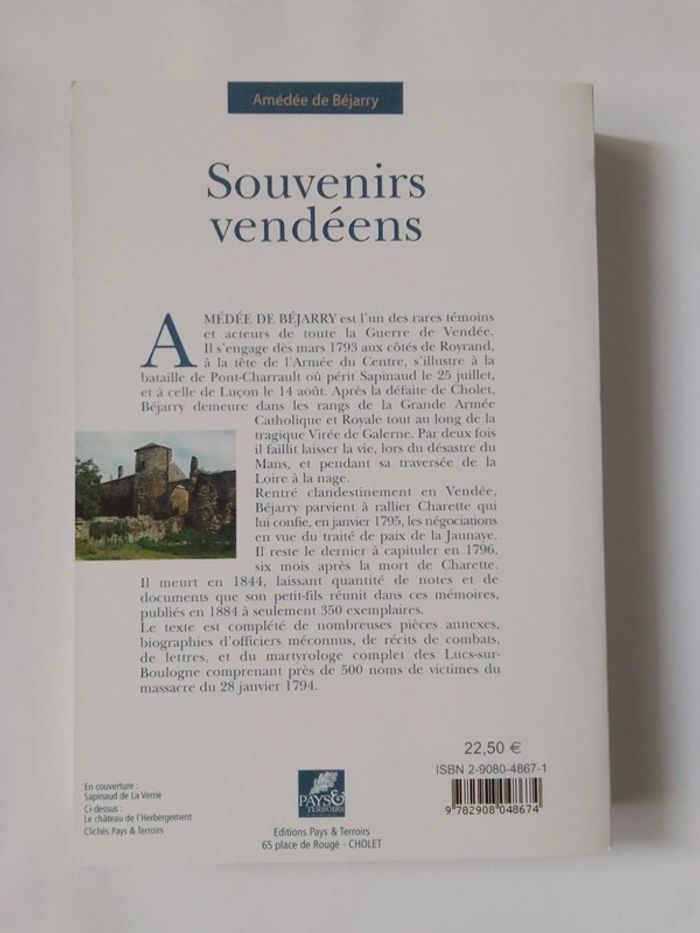 Amédée de Béjarry - Souvenirs de Vendée - photo numéro 2