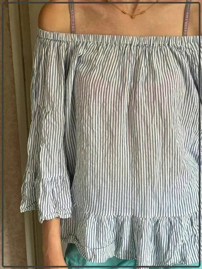 Blouse à rayure taille 12ans - photo numéro 2