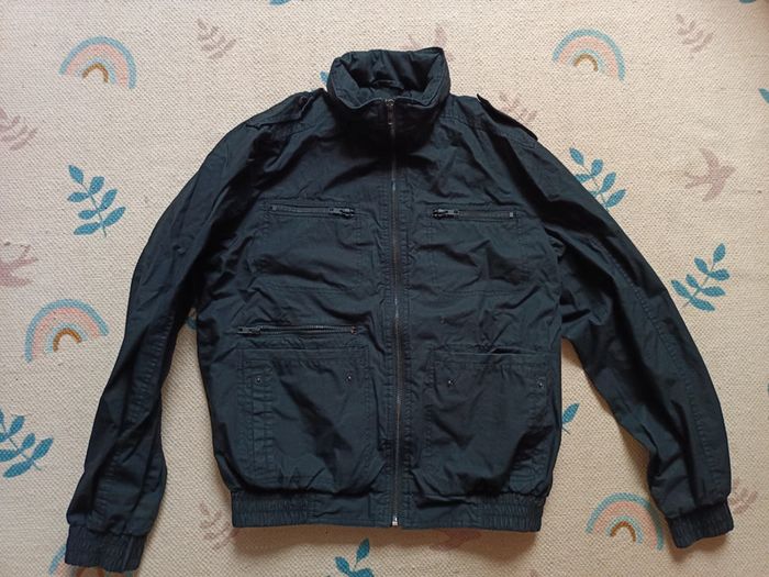 Veste noir homme S h&m multipoches capuche