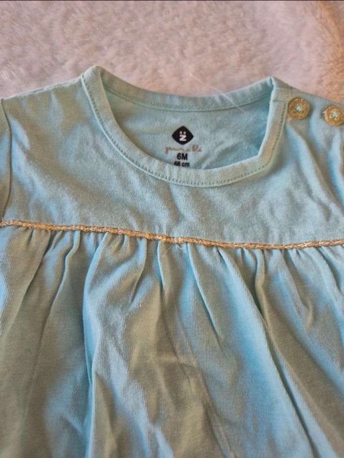 Ensemble bleu et doré 6 mois - photo numéro 3