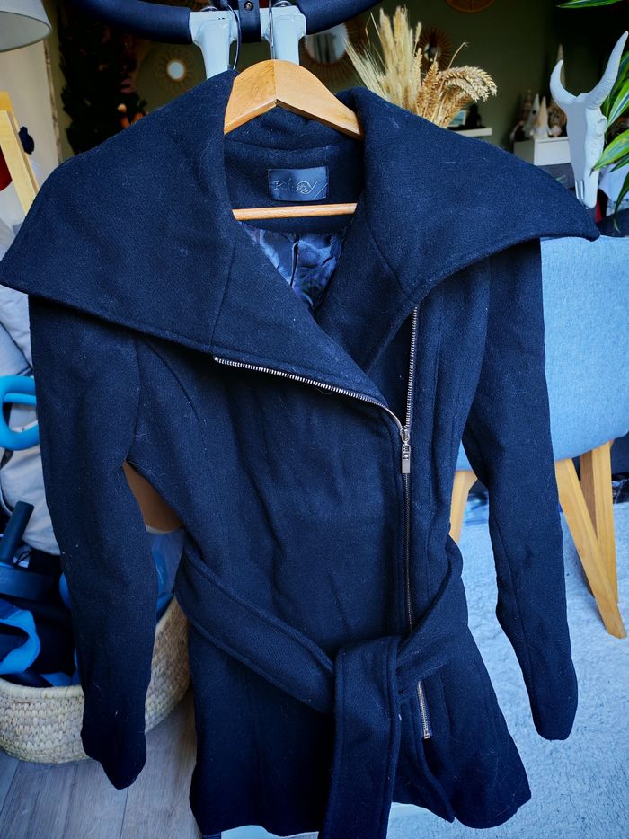 Manteau noir feutrine - photo numéro 2