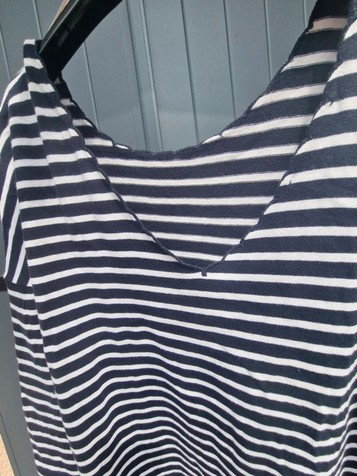 Haut marinière bleu a finition festonné - photo numéro 6