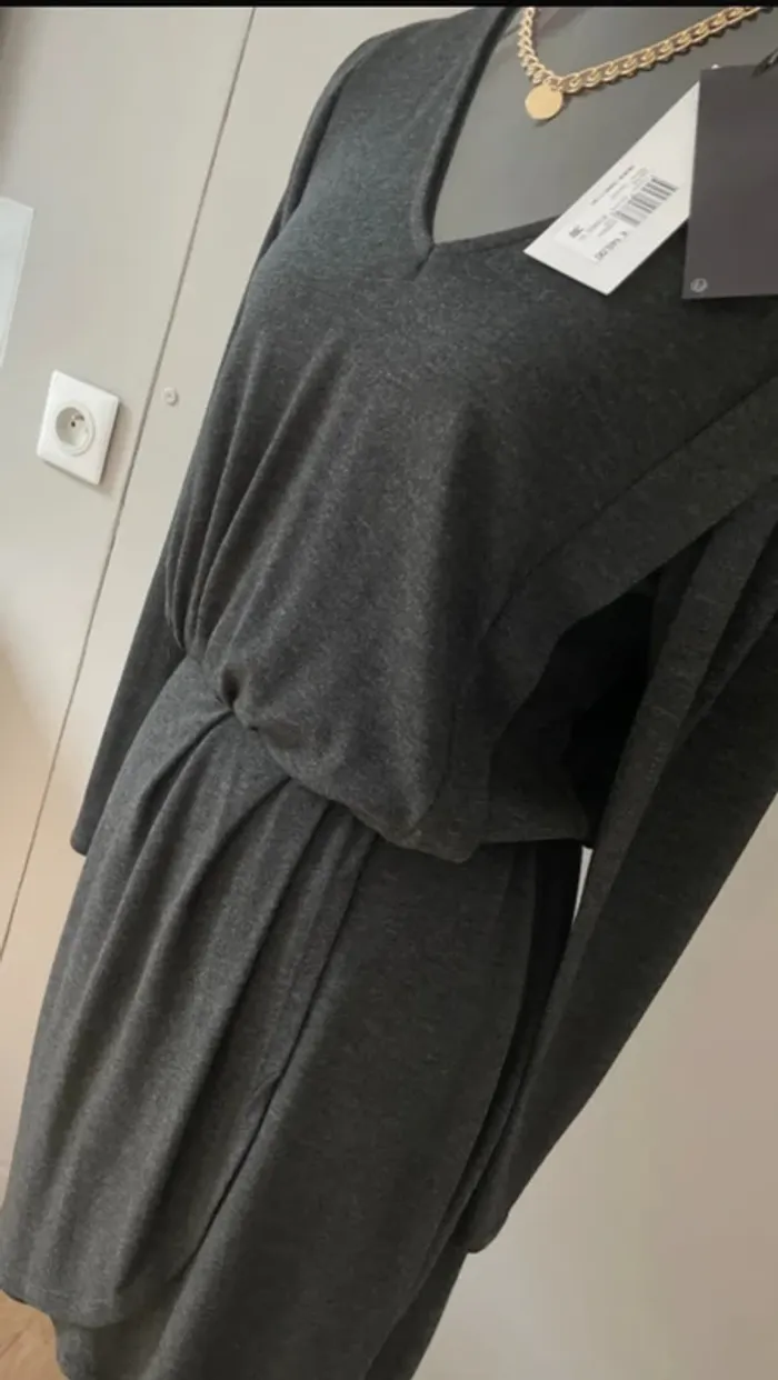 IKKS – Robe cache-cœur anthracite taille 38 - photo numéro 5